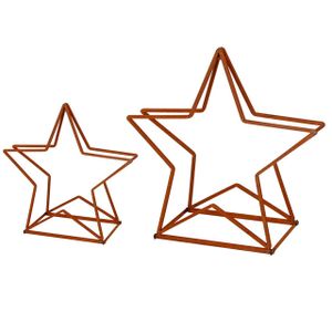 LEX Brennholz-Stapelregal 2er Set rost-optik Stern