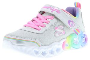 SKECHERS 303751L/SMLT S Lights-Infinite Heart Lights-Love Prism Mädchen Sneaker, Größe:35, Farbe:Silber
