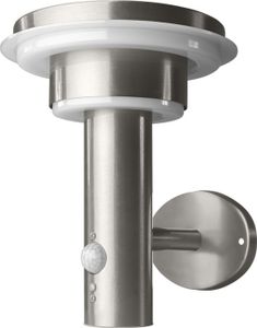 LEDVANCE Wandleuchte für Aussenanwendung | ENDURA STYLE | Solar Sensor WALL Double Circle | warmweiss | 6W | Edelstahl | mit Bewegungs- & Tageslichtsensor