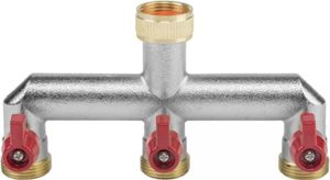 BRADAS Rozdeľovač pre kohútik s 3/4" vnútorným závitom, 3-cestný vonkajší závit 3/4" s ventilmi BR-BR-3134