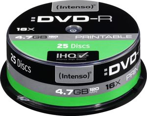 Intenso DVD-R 4.7GB, Printable, 16x, Tortenschachtel
