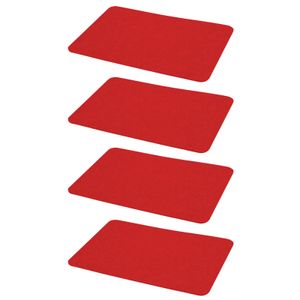 4er Set Platzmatte Filz 44 x 30 cm Rot  Tischsets Untersetzer Rechteckig Tischmatten Platzsets Filzuntersetzer