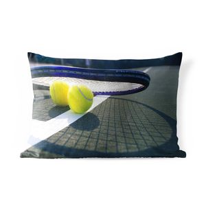Outdoor Kissen - Tennisbälle und Tennisschläger - 60x40 cm - Wetterfest - Lounge Kissen