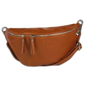 Florence Echtleder Gürteltasche extra groß Damen hellbraun Bauchtasche Jugend OTF820C