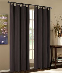 Mikrofaser Vorhang blickdichte matte unifarbene Gardine, Braun Schlaufen, 175x140 Schal. Material aus Microsatin-Gewebe. 204000