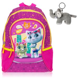 Rucksack Mädchen Fabrizio 44 Cats Kinderrucksack Kindergartenrucksack Tasche backpack ab 3 Jahre Kitten Katzen 20624-3100 Meow Pink + Elefant-Anhänger