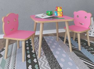 LiLuLa Babyzimmermöbel Set Tisch und Stühle pink.