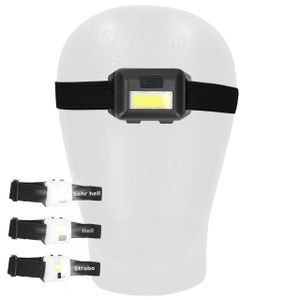 LED Stirnlampe Kopflampe besonders leicht zum Joggen, Fahrradfahren, Laufen, Angeln in Schwarz