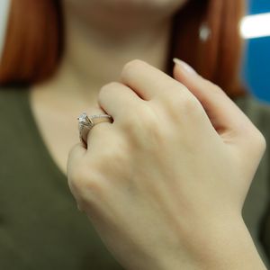 0,57 Carat Diamantring Solitär Meisterstück 14 Karat Weißgold - 61 (19,40 mm)