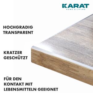Tischfolie transparent mattiert abgeschrägter Kante Imperial Zuschnitt 100 x 180 cm