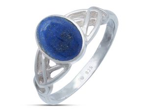 Ring aus 925 Silber mit Lapis Lazuli, Ringgröße:62 mm / Ø 19.7 mm