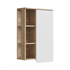 Livinity® Badschrank Karen, 50 x 75 cm mit Tür und offenen Fächern, Sonoma/Weiß