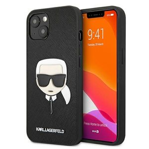 Karl Lagerfeld KLHCP13SSAKHBK hard silikonové pouzdro iPhone 13 Mini 5.4" black Saffiano Ikonik Karl`s Head