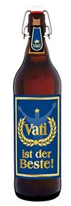 Vati ist der Beste 1 Liter Flasche Bier mit Bügelverschluss (keine Geschenkverpackung) Geschenkidee