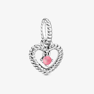 Pandora 798854C09 Charm-Anhänger Damen Pinkfarbig Oktober Metallperlen Herz Silber