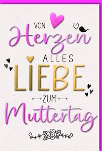 Muttertag - Karte mit Umschlag - von Herzen