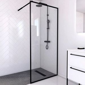 Walk In Aurlane 90 cm barva rámu černá dekor skla čiré sklo FAC215