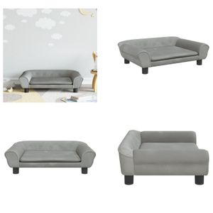 vidaXL Kindersofa Hellgrau 70x45x26 cm Samt - Kindersofa - Kindersofas - Minisofa - Spielzimmersofa