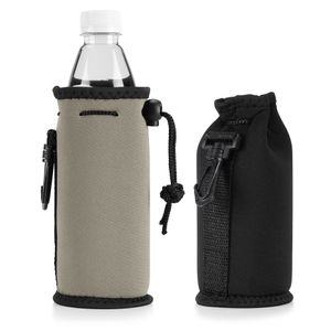 kwmobile 2x 330-500ml Flasche Flaschenkühler Flaschenträger - für Bier Limo Wasser - aus isoliertem Neopren Schwarz Grau