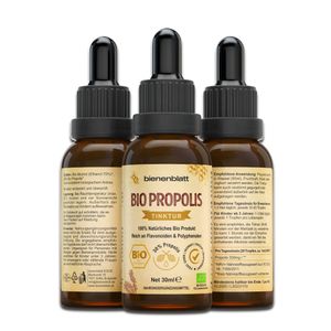Bio Propolis 30% Tinktur, 30ml, 100% Natürlich, Reinste Imker Qualität, Extrakt in Apothekerflasche mit Pipette, Reich an Flavonoiden