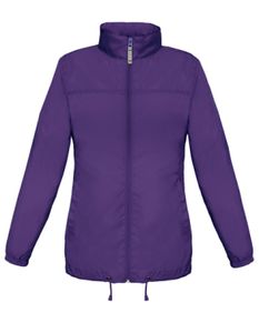 B&C Damen Windbreaker Jacke Windjacke Steppjacke Stehkragen Regenjacke, Größe:M, Farbe:Purple