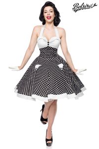 Belsira Damen Retro Vintage-Swing-Kleid Kleid Rockabilly Sommerkleid 50s 60s Partykleid, Größe:2XL, Farbe:schwarz/weiß
