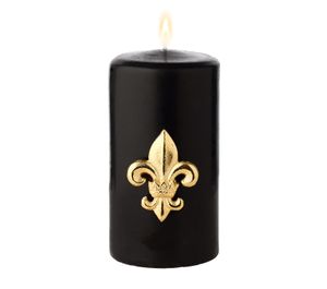 4er Set Kerzenpin Kerzenstecker Lilie, Aluminium vernickelt goldfarben, Höhe 6,5 cm