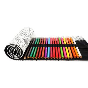 Stifterolle 72 Stifte Leinwand Pencil Wrap Roll up Stifterolle Buntstifte Bleistift Wrap