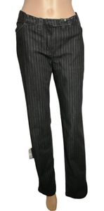Umstandshose christoff 90072-I Jeans grau-gestreift Nadelstreifen gerade Hosenform Röhre Nabelhöhe - Größe 40