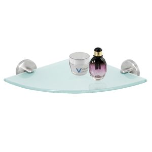 bremermann kúpeľňová séria PIAZZA - sklenená rohová polica, matná nerezová oceľ a sklo