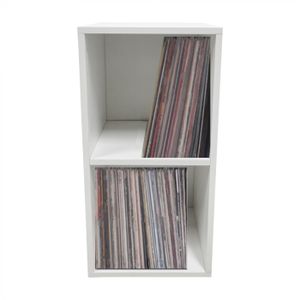 Schrank für Vinyl-LP-Schallplatten - 2 Fächer - weiß