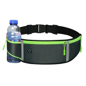 Case2go - Sportband - Laufgürtel mit Flaschenhalter - Nylon - Grau