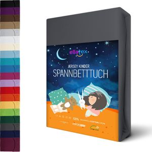 JERSEY KINDER Spannbettlaken 70x140cm Kinderlaken Spannbetttuch 100% Baumwolle für Kinderbett Babybett, in Farbe: Grau
