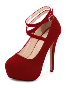 Damen Mode Temperament High Heels Sandalen Party Hochzeit Knöchelgurt Stiletto Schuhe Rot,Größe:EU 39.5
