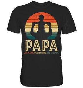 Papa Sohn Vati Kind Bester Vater Mann Mythos Legende T-Shirt – Black / M