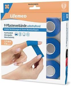 Lifemed Pflasterverband selbsthaftend blau 9 Rollen