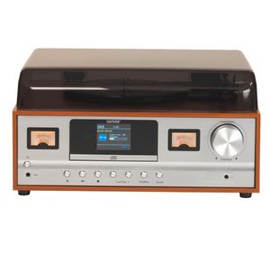 Denver MRD-52LIGHTWOOD - Retro-Musiksystem mit DAB+/FM, Plattenspieler, CD, Bluetooth & Fernbedienung