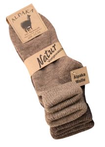 KB Alpaka Socken mit Umschlag braun Damen warme Socken 2 Paar Größe 39-42
