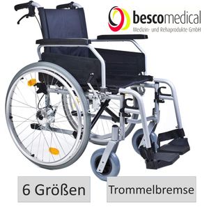 Rollstuhl Primus MS 2.0 - Transportrollstuhl von Bescomedical | mit Trommelbremse Sitzbreite 46 cm