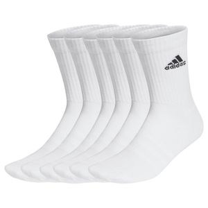 adidas Unisex Socken, 6er Pack - Cushioned Crew, Logo, gepolstert, einfarbig  Weiß-37-39