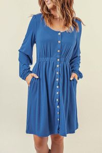 OMG Hemdblusenkleid für Frauen Dabas Blau L