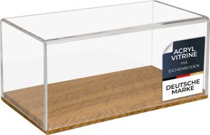 HMF 46873 Acryl Vitrine mit Holzsockel für Modellautos, 30 x 15 x 14 cm