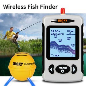 LUCKY Portable Professional Sounder Drahtloser Sonar-Fischfinder Fischsonden-Detektor Fishfinder mit Punktmatrix