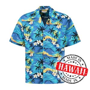 Hawaii Hemd -"Tropisches Hawaii Blau" - 100% Baumwolle - Aloha Hemd - Herren - Hawaii - Größe XXL