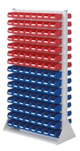 Stationäre Regalwand - Schlitzwand für Sichtlagerkästen - beidseitig - ohne Bestückung - 1.790 x 1.000 x 430 mm (HxBxT)