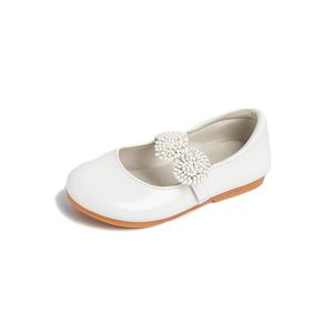 Mädchen Ballerinas School Flats Komfort Mary Jane Blumenknöchelgurt Prinzessin Schuh Weiß,Größe:EU 29