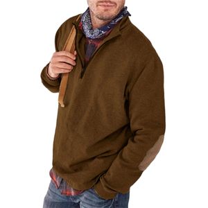 Herren Reißverschluss Up Pullover Casual Sweatshirts Regelmäßiger Fit Langarm Top Herbst Kaffee,Größe:5xl