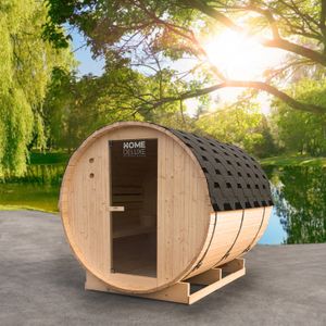 HOME DELUXE - Outdoor Fasssauna inkl. Saunaofen LAHTI XL Gartensauna Sauna