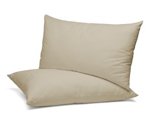BEAUTEX 2er Set Kissenbezug,(40x60 cm, Beige) Kissenhülle aus gekämmter Baumwolle, Premium Jersey 160g/m², Größe und Farbe wählbar