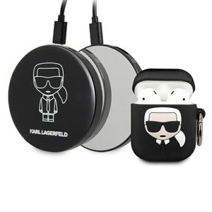 Karl Lagerfeld Bundle Ikonik - Sada pouzdra pro Apple Airpods 1/2 + Power Bank se zrcátkem